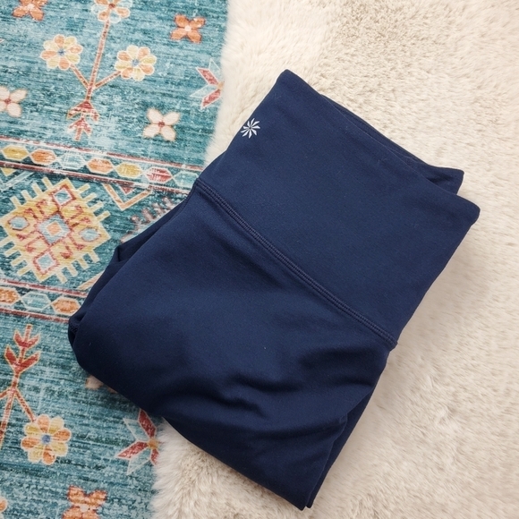 Athleta Blue Floral Leggings Small 871109-00 - Picture 7 of 7